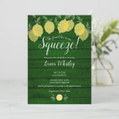 Invitation Mariage Rustique Vert Bois Main Squeeze (Debout devant)