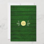 Invitation Mariage Rustique Vert Bois Main Squeeze (Dos)