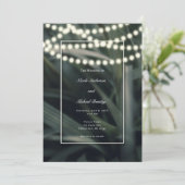 Invitation Mariage Rustique Vert Printemps Herbe Feuilles & L (Debout devant)