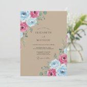 Invitation Mariage rustique vibrant beige (Debout devant)