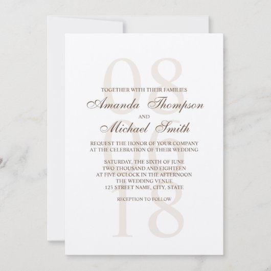 Invitation Mariage rustique vintage (Devant)