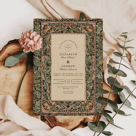 Invitation Mariage rustique Vintage Acorn