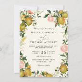 Invitation Mariage Rustique Vintage Citron Élégant Chic Code (Devant)