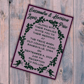 Invitation Mariage rustique violet profond