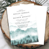 Invitation Mariage rustique Watercolor Mountain