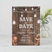Invitation Mariage Rustique Western Save the Date (Debout devant)