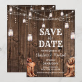 Invitation Mariage Rustique Western Save the Date (Devant / Derrière)