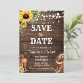 Invitation Mariage Rustique Western Save the Date (Debout devant)