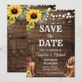 Invitation Mariage Rustique Western Save the Date (Devant / Derrière)