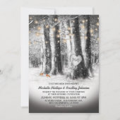 Invitation Mariage Rustique Winter Tree & String Lights (Devant)