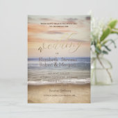 Invitation Mariage Sable de Plage Ciel (Debout devant)
