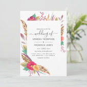 Invitation Mariage Safari Floral Aquarelle (Debout devant)