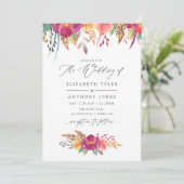 Invitation Mariage Safari Floral Aquarelle (Debout devant)