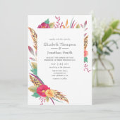 Invitation Mariage Safari Floral Aquarelle (Debout devant)