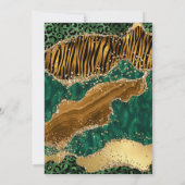 Invitation Mariage Safari Jungle Vert Glitter Agate (Dos)
