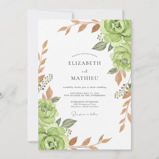 Invitation Mariage Sage Bloom (Devant)