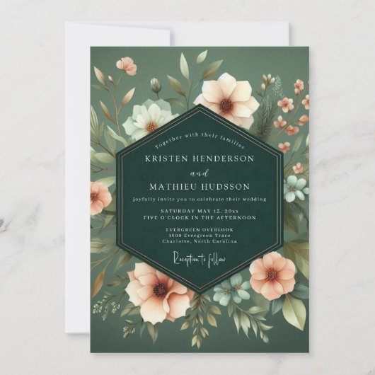 Invitation Mariage Sage Blush Chiaroscuro (Devant)