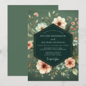 Invitation Mariage Sage Blush Chiaroscuro (Devant / Derrière)