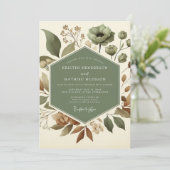 Invitation Mariage Sage Earthen Bloom (Debout devant)