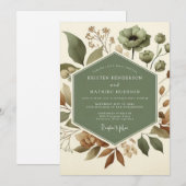 Invitation Mariage Sage Earthen Bloom (Devant / Derrière)