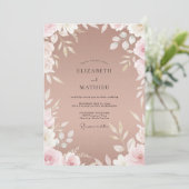 Invitation Mariage Sage Feuillage Argile Poussiéreuse (Debout devant)