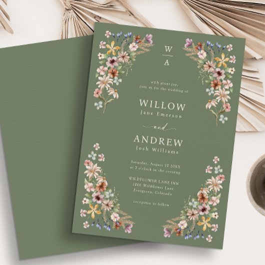 Invitation Mariage Sage Green Boho