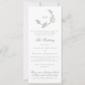 Invitation Mariage Sage Green Classic Wreath Monogramme RSVP (Devant)