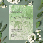 Invitation Mariage Sage Green Woodland Birds & Swirls