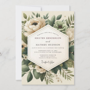 Invitation Mariage Sage Vintage Anémone