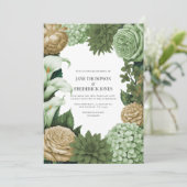 Invitation Mariage Sage Whisper, Olive Quartz & Dune Wheat (Debout devant)