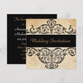 Invitation Mariage saloon western campagne rustique avec parc (Devant / Derrière)