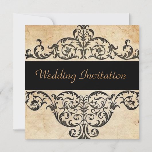 Invitation Mariage saloon western pays rustique avec parchemi (Devant)