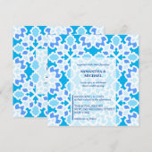 Invitation Mariage sans couture bleu marine (Devant / Derrière)