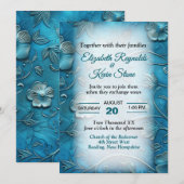 Invitation Mariage sarcelle (Devant / Derrière)