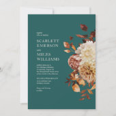 Invitation Mariage sarcelle d'automne (Devant)