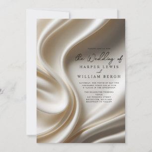 Invitation mariage satin d'ivoire de luxe
