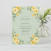Invitation Mariage Sauge Citron Ranunculus Eucalyptus (Debout devant)
