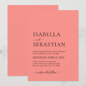 Invitation Mariage Saumon Simple (Devant / Derrière)