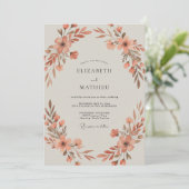 Invitation Mariage Sauvage aux Fleurs Rustiques (Debout devant)