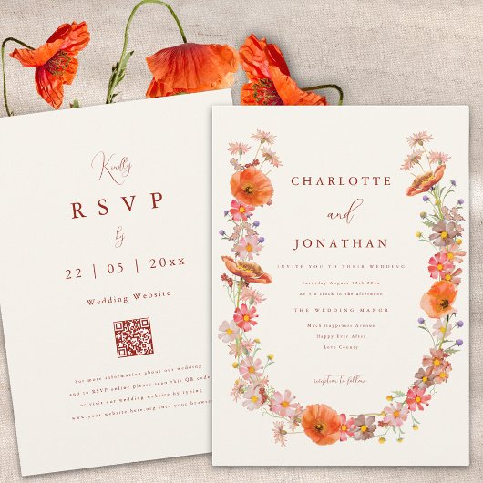 Invitation Mariage sauvage Boho d'automne
