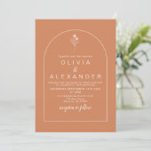 Invitation Mariage sauvage en terre cuite boho (Debout devant)