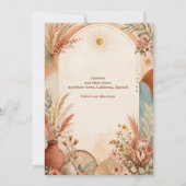Invitation Mariage sauvage rustique Boho Pampas (Dos)