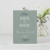Invitation Mariage Sauvez la date Eucalyptus Green Botanical (Debout devant)