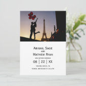 Invitation Mariage Sauvez la date Paris Tour Eiffel, Ballons (Debout devant)