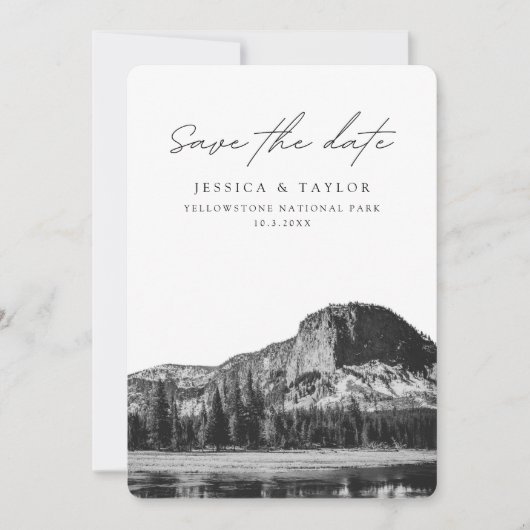 Invitation Mariage Save the Date Parc National de Yellowstone (Devant)