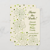 Invitation Mariage Save The Date Trèfles à pois (Devant / Derrière)