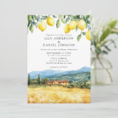 Invitation Mariage Scène toscane italienne Code QR Citrons (Debout devant)