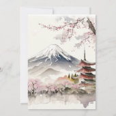 Invitation Mariage scénique japonais à l'aquarelle avec Fuji (Dos)