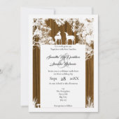 Invitation mariage scié en faux bois rustique (Devant)