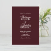 Invitation Mariage Script à l'Ancienne Bourgogne (Debout devant)